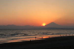 夕日スポット①片瀬江ノ島西浜海岸